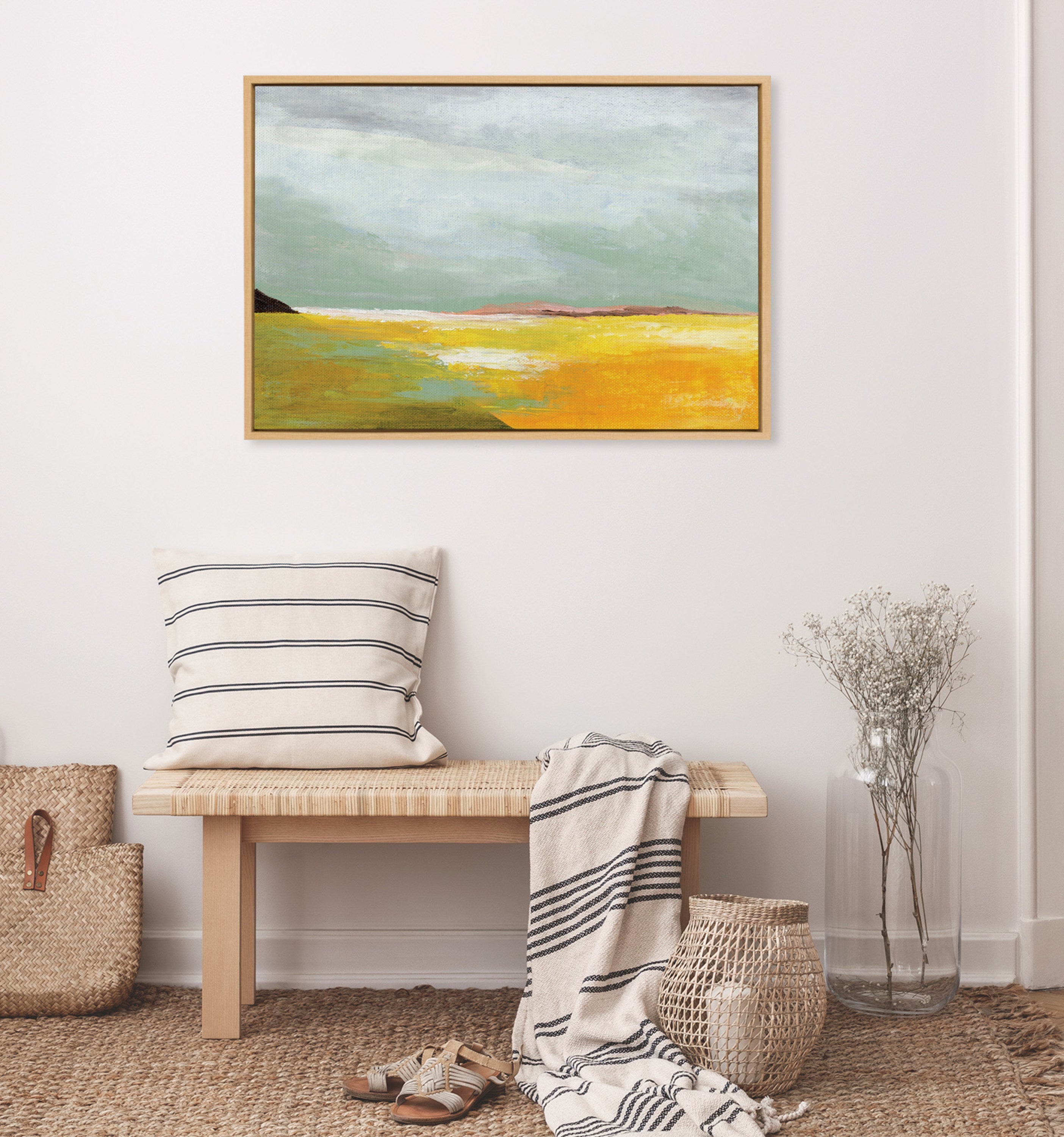 Sylvie Golden Root Lake Framed Canvas by Nikita Jariwala