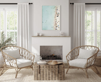 Sylvie Turquoise Beach from Above Framed Canvas by kateandlaurel - product image 13 for Resin Society