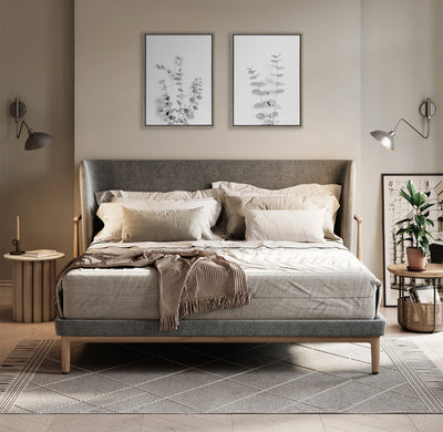 Sylvie Neutral Botanical 3 and 4 Soft White Framed Canvas by kateandlaurel - product image 9 for Resin Society