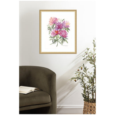 Framed Art Abstract Watercolor Pink Floral by Patricia Shaw