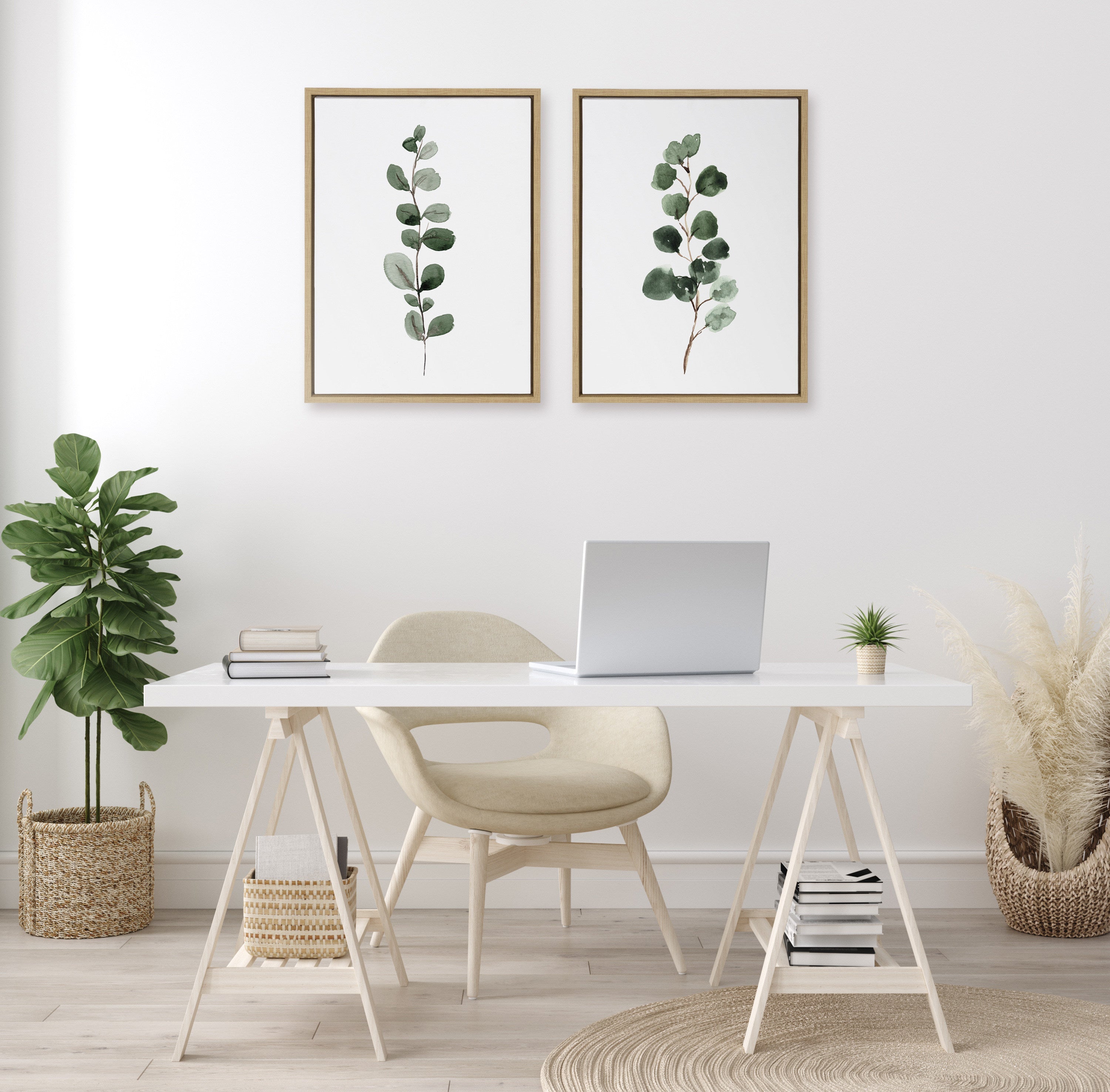Sylvie Eucalyptus Framed Canvas Set by kateandlaurel - product image 16 for Resin Society