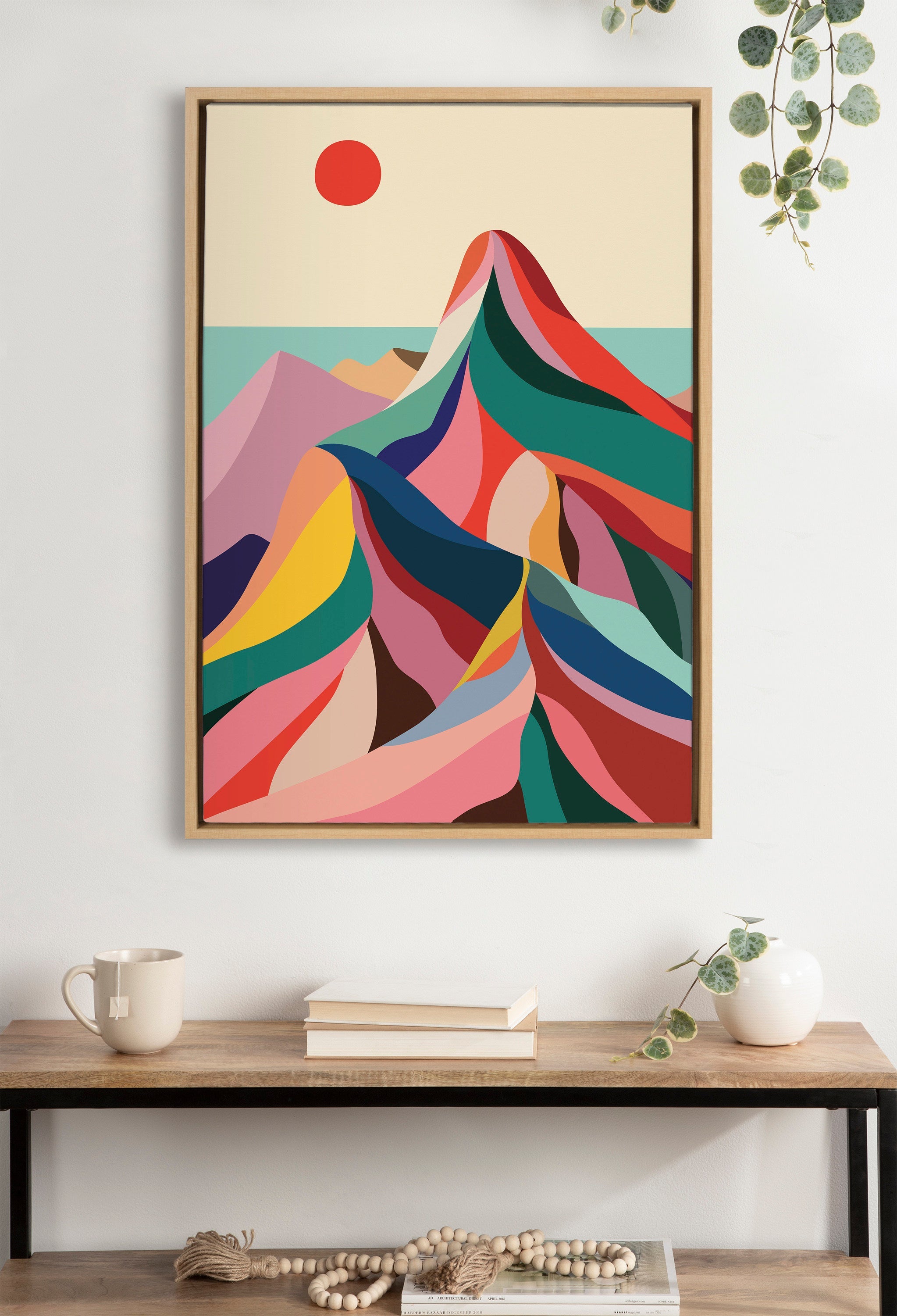 Sylvie MCM Mountains Framed Canvas by kateandlaurel - product image 9 for Resin Society