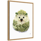 Hedgehog by Madeline Jeppesen framed canvas wall art print in Sylvie frame