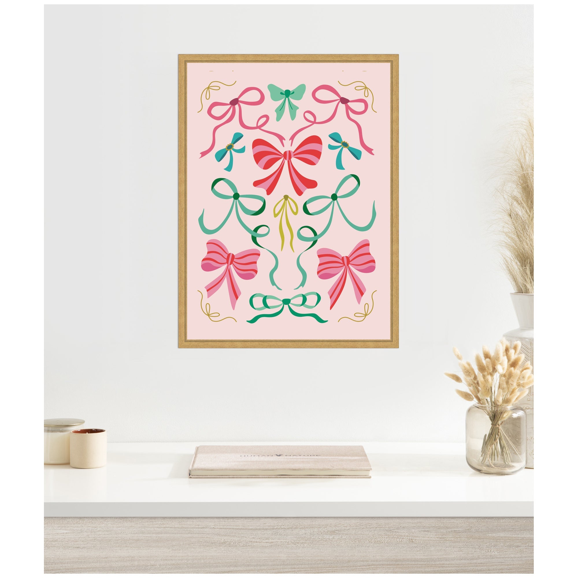 Sylvie Framed Canvas Christmas Bows by Rachel Lee