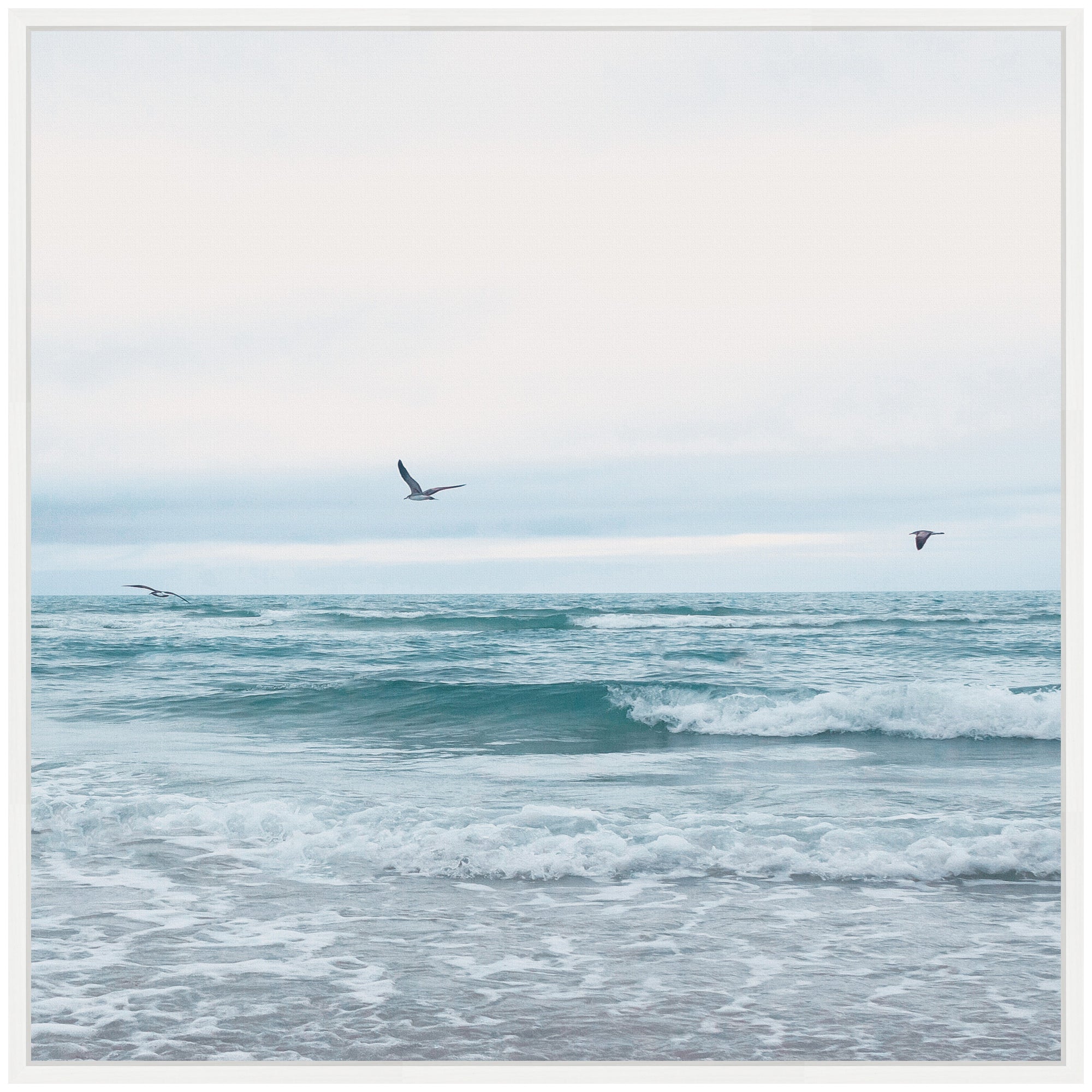 Sylvie Ocean Swim 2 Square Framed Canvas by Stephanie Klatt
