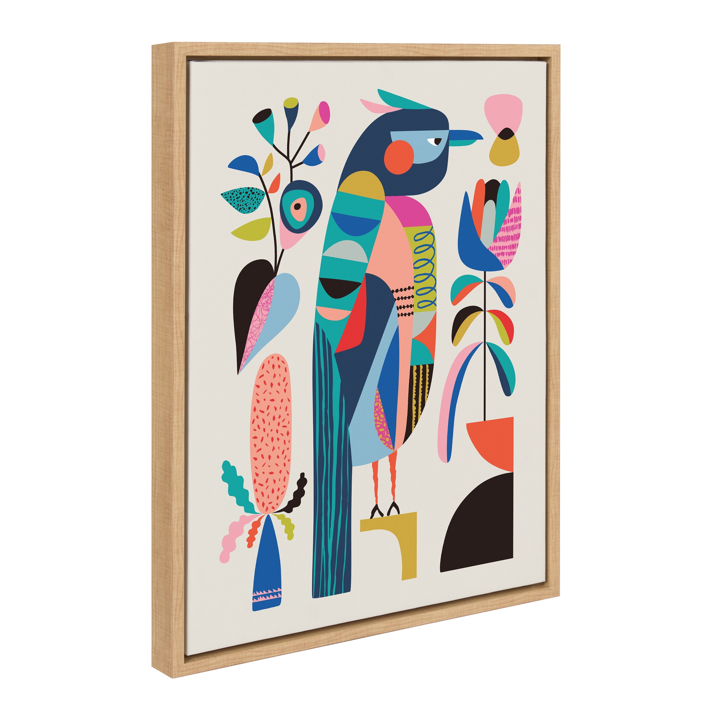 Sylvie Mid Century Modern Kookaburra Framed Canvas by kateandlaurel - product image 19 for Resin Society