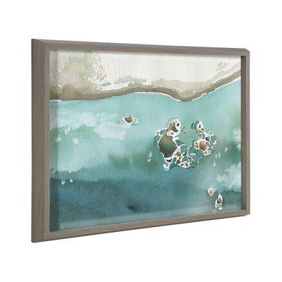 Blake Rocky Shores Framed Printed Glass by kateandlaurel - main product image for Resin Society
