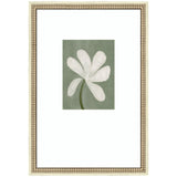 White Floral by Gabrielly Guedes, framed wall art print with botanical white flowers on black background, in Castellan Distressed White frame
