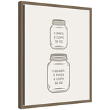 Kitchen Conversion Charts Pint Quart by The Creative Bunch Studio Framed Canvas Wall Art Print by kateandlaurel