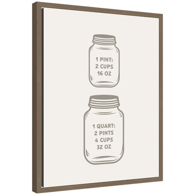 Kitchen Conversion Charts Pint Quart by The Creative Bunch Studio Framed Canvas Wall Art Print by kateandlaurel