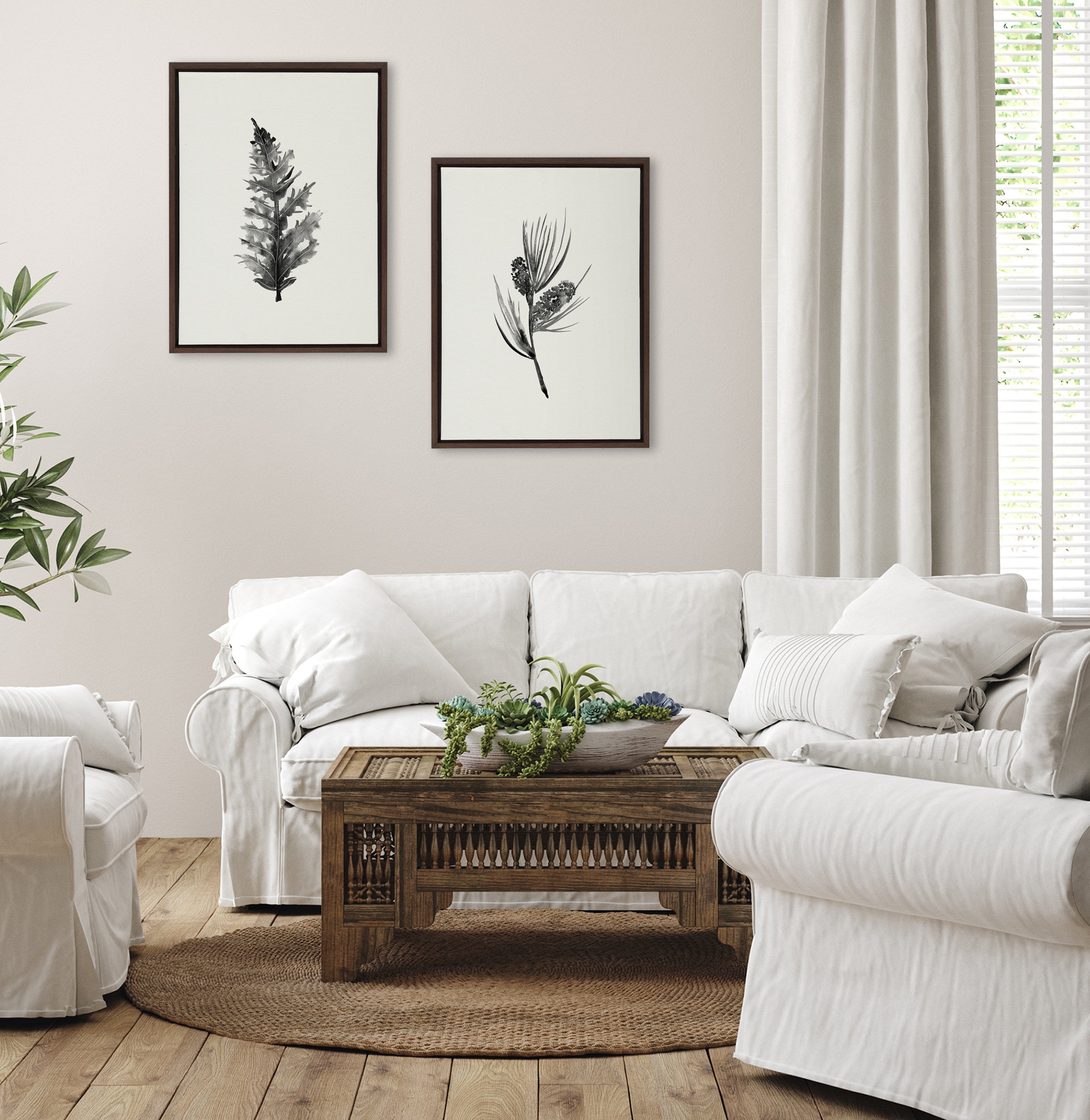 Sylvie Vintage Botanical 3 and 4 Framed Canvas Set by kateandlaurel - product image 5 for Resin Society
