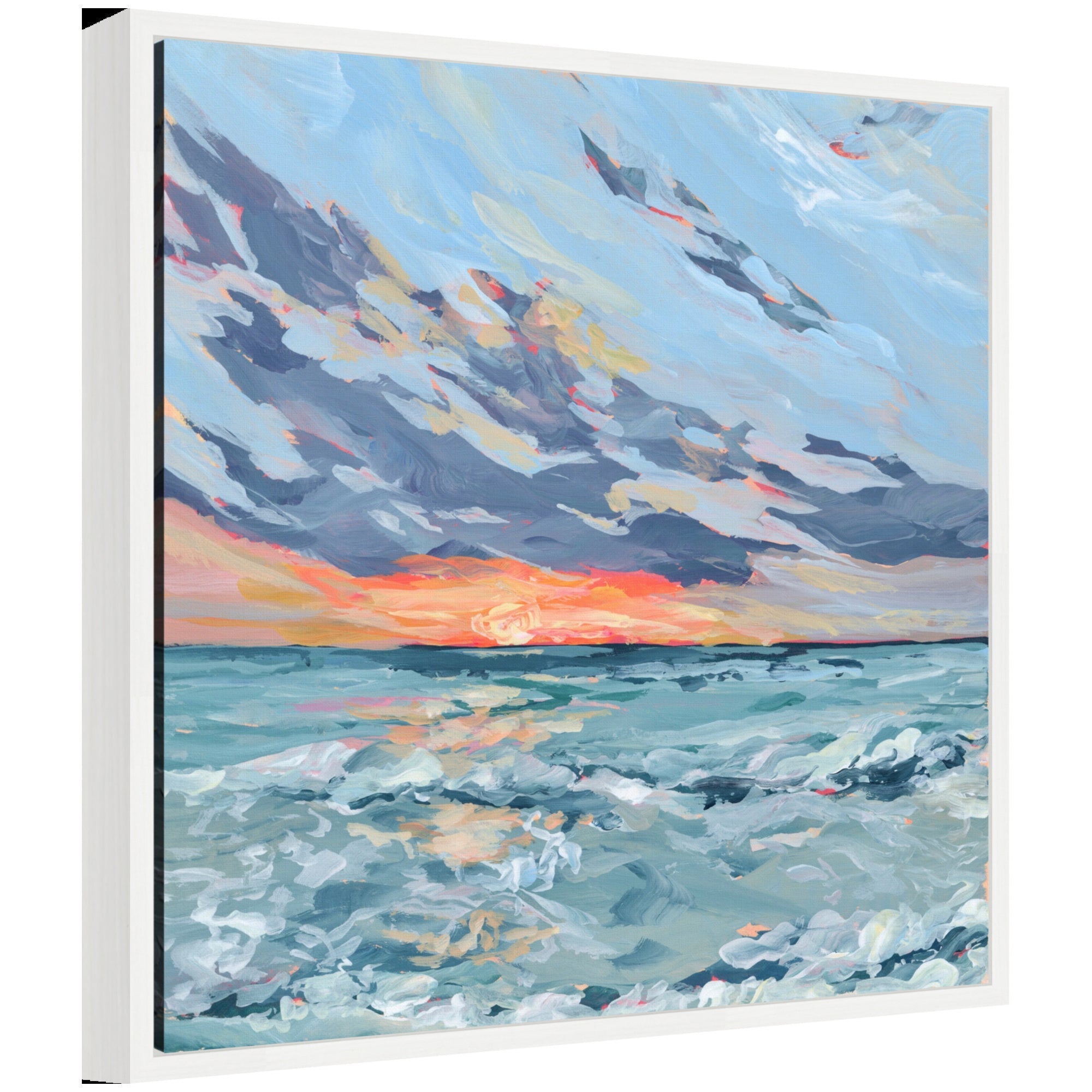 Framed canvas art titled Sylvie Anna Maria Island Florida by Emily Kenney, showing a coastal landscape