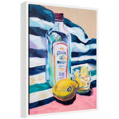 Sylvie Lemons and Gin Framed Canvas by Rachel Christopoulos by kateandlaurel