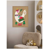 Sylvie Beaded Festive Dove Framed Canvas