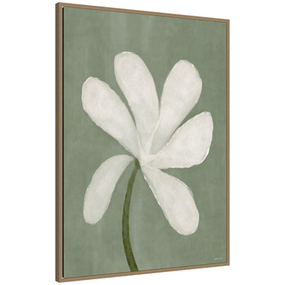 White Floral by Gabrielly Guedes Framed Canvas Wall Art Print
