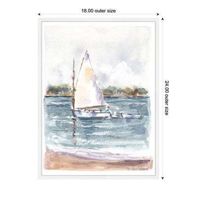 Sylvie 2 Maryanne Welch Chatham Fog Sailboat Framed Canvas by Patricia Shaw
