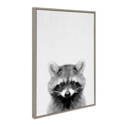 Sylvie Raccoon Framed Canvas by Simon Te Tai by kateandlaurel - product image 2 for Resin Society