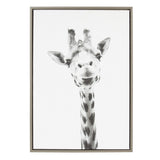 Sylvie Giraffe Framed Canvas by Simon Te of Tai Prints
