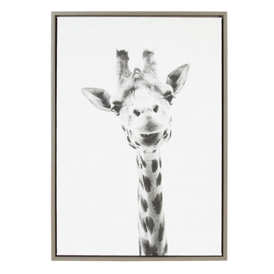 Sylvie Giraffe Framed Canvas by Simon Te of Tai Prints