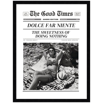 The Good Times Newspaper Dolce Far Niente by Honey Island Studio Framed Wall Art Print
