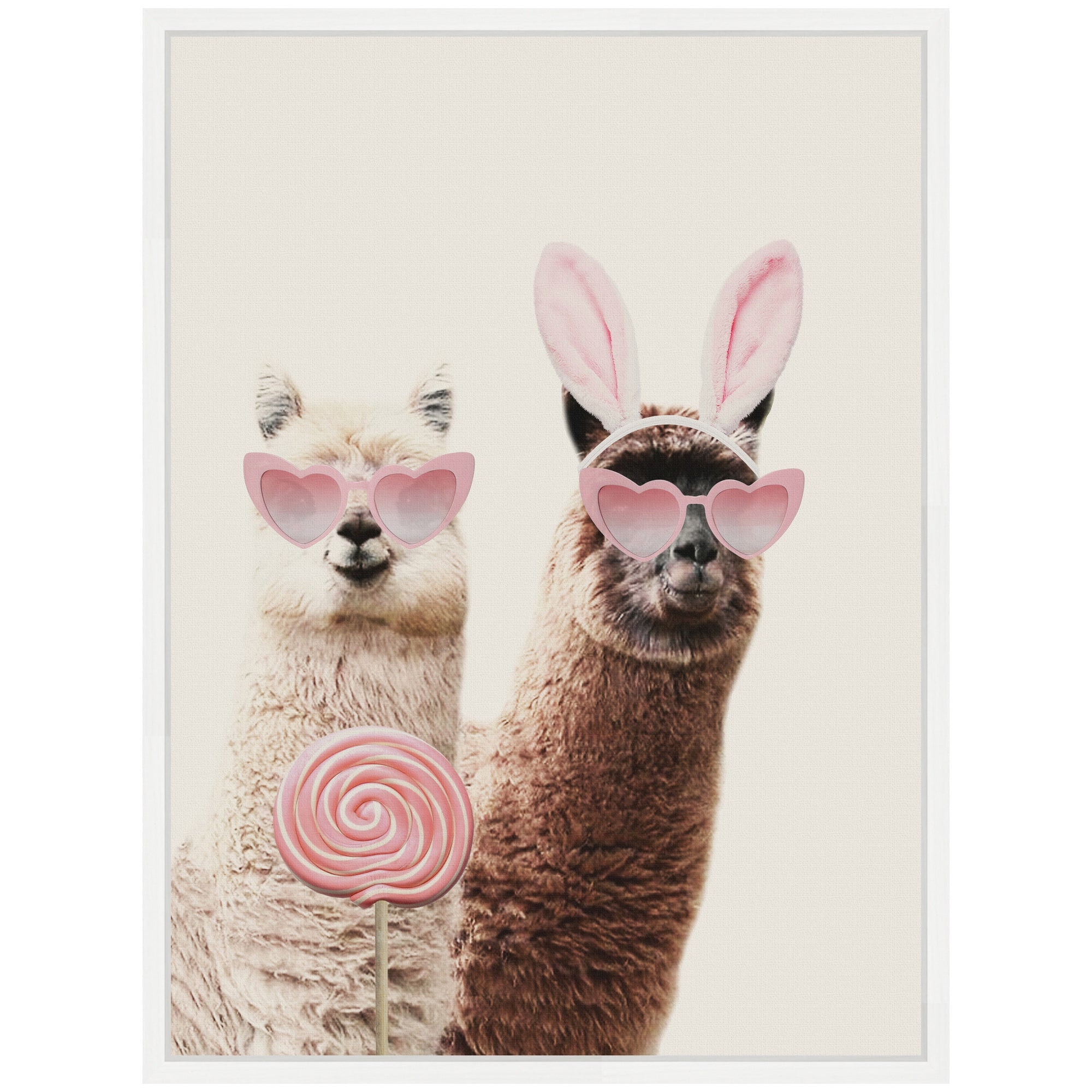 Sylvie Llamas On Vacation Framed Canvas by July Art Prints