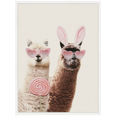 Sylvie Llamas On Vacation Framed Canvas by July Art Prints