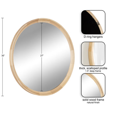 Hatherleigh Round Wood Wall Mirror