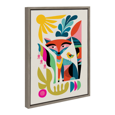 Sylvie Mid Century Modern Fox Framed Canvas by kateandlaurel - product image 10 for Resin Society
