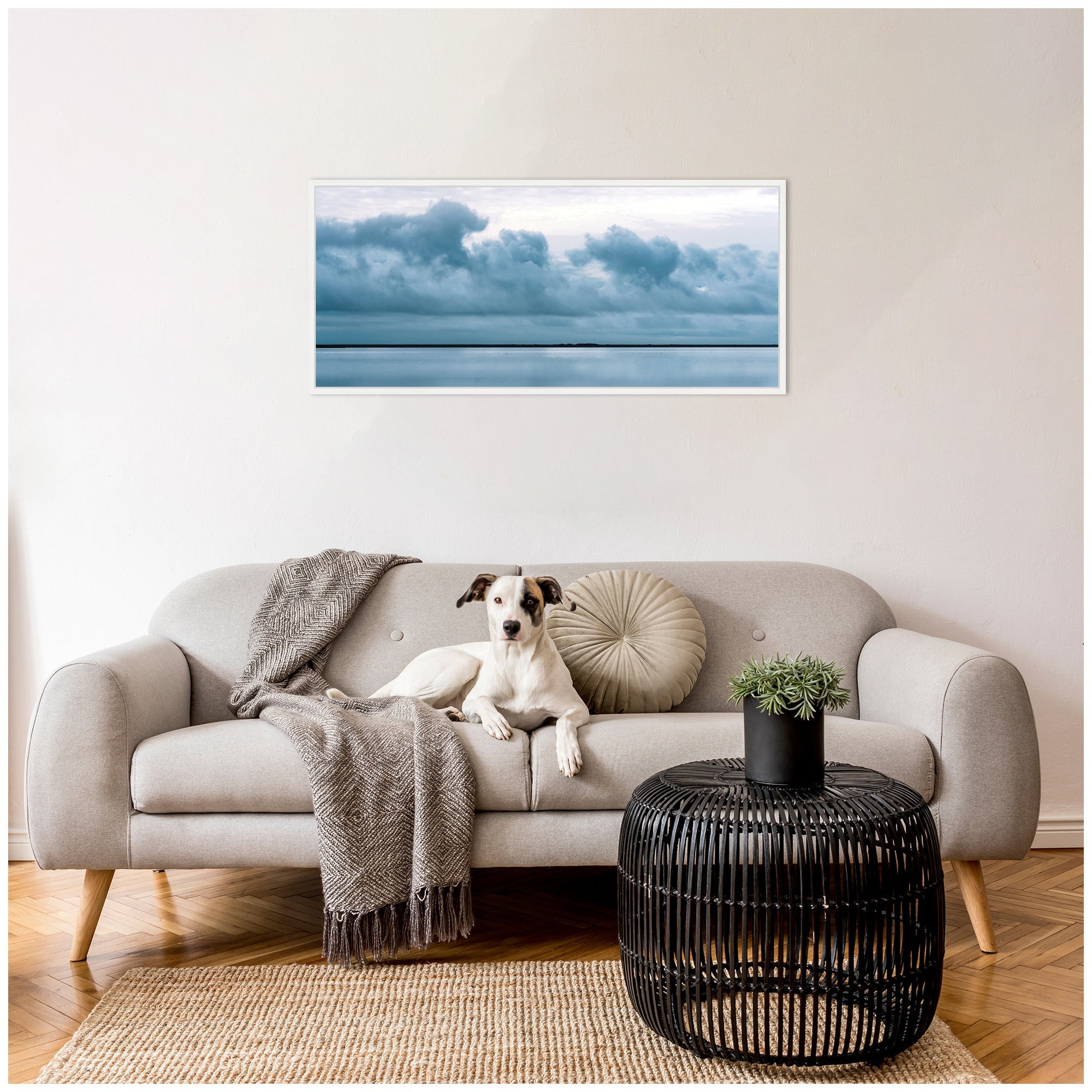 Sylvie Minimalist Sky Reflection In Iceland Framed Canvas by Michael Schauer