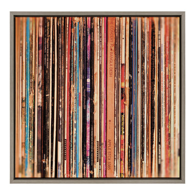 Sylvie Records Framed Canvas by Robert Cadloff of Bomobob