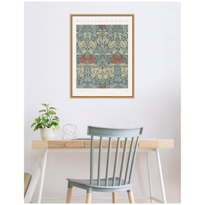 Sylvie Poster William Morris Tulip and Rose 1876 Framed Canvas by The Art Institute of Chicago