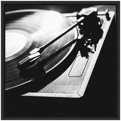 Sylvie Vinyl Record Player Framed Canvas by Alicia Abla