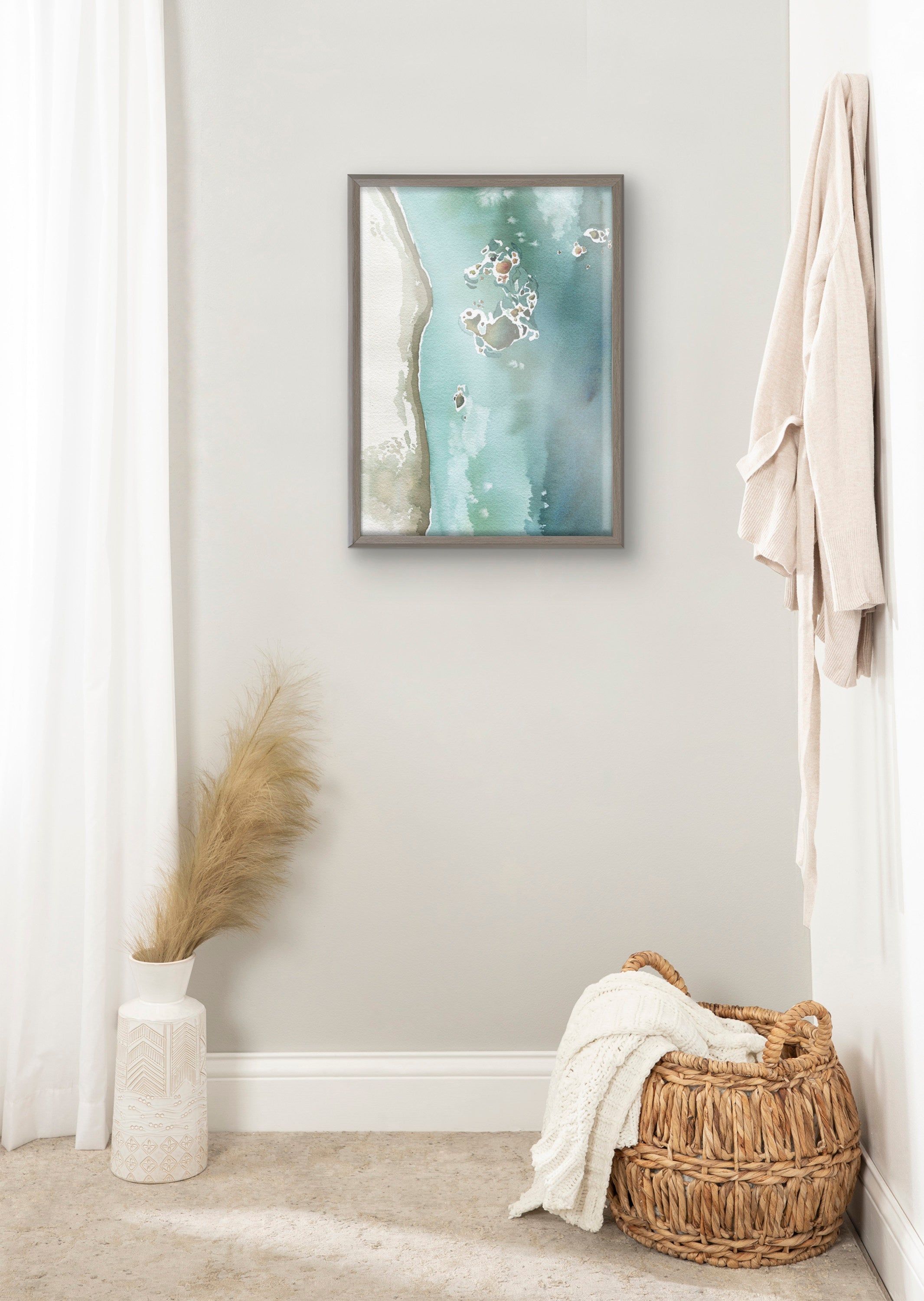 Blake Rocky Shores Framed Printed Glass by kateandlaurel - product image 5 for Resin Society