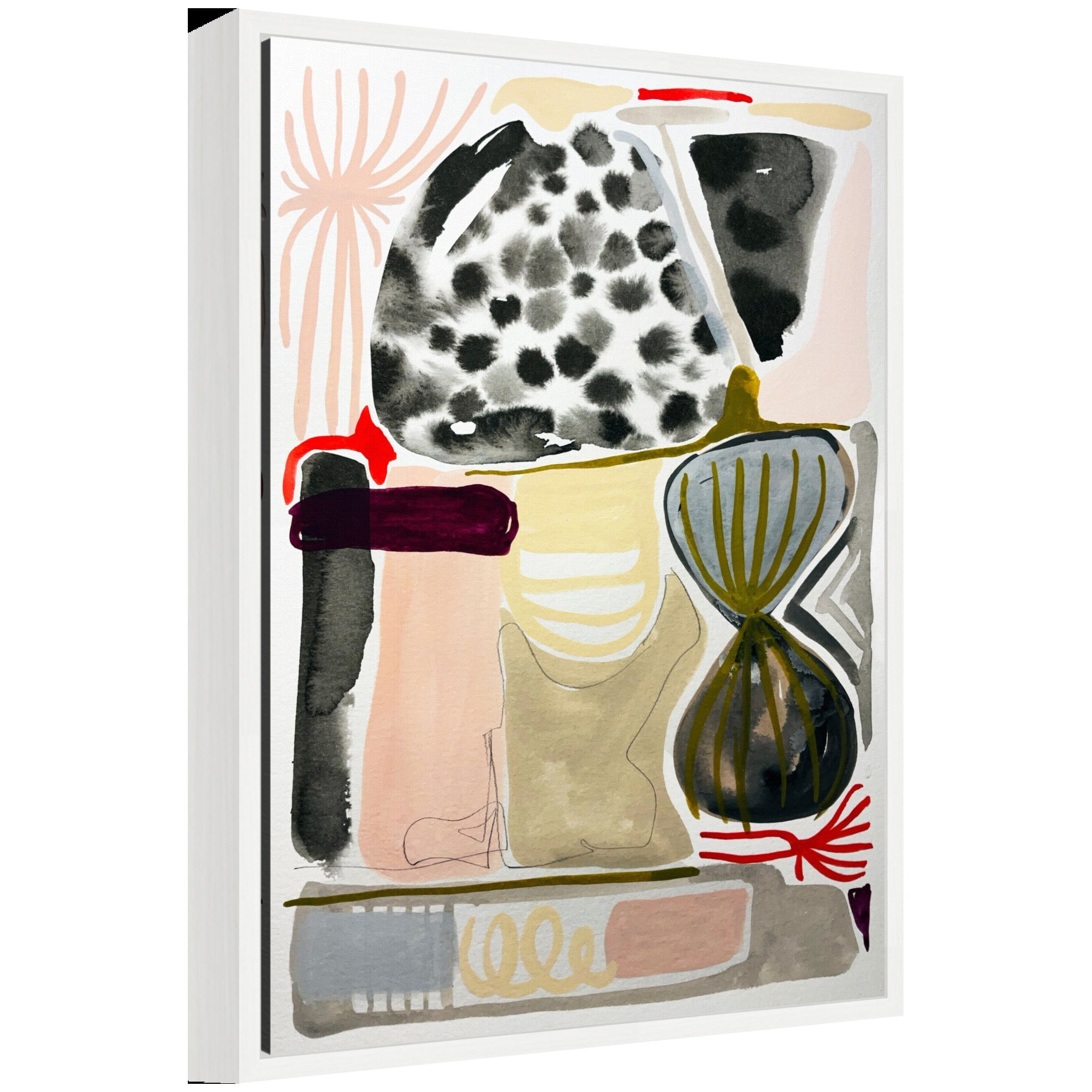Sylvie Abstract 01 Framed Canvas by Emma Daisy