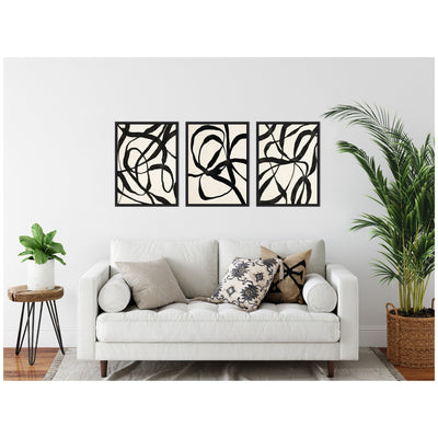 Sylvie Black Twist 1,3 and 4 Framed Canvas Art Set by Alicia Bock