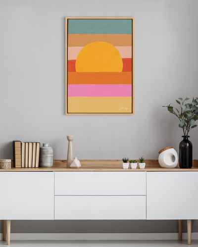 Sylvie Sunset Waves Framed Canvas