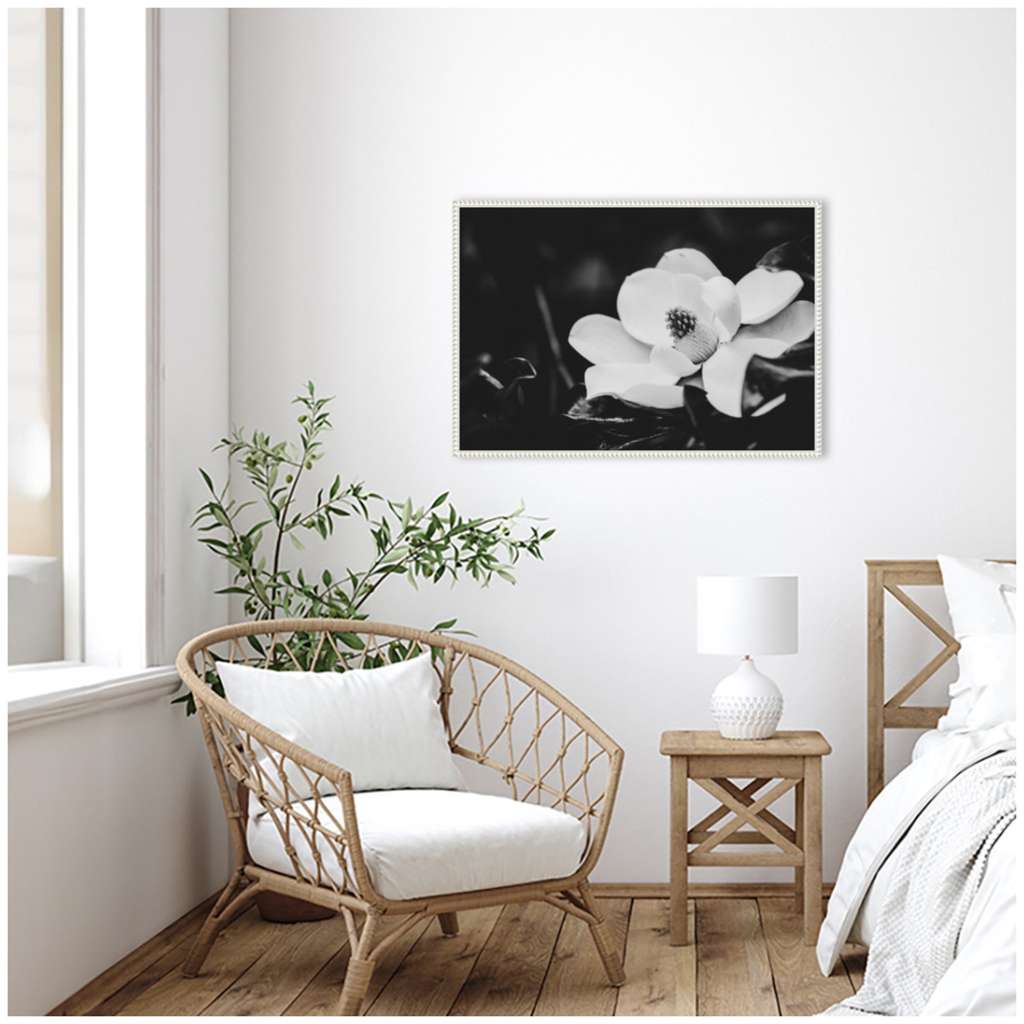 Sylvie Magnolias Framed Canvas by Alicia Abla