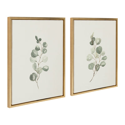 Sylvie Eucalyptus Framed Canvas Set by Maja Mitrovic