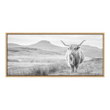 Sylvie Highland Cow Mountain Landscape Black and White Framed Canvas by by kateandlaurel - product image 12 for Resin Society