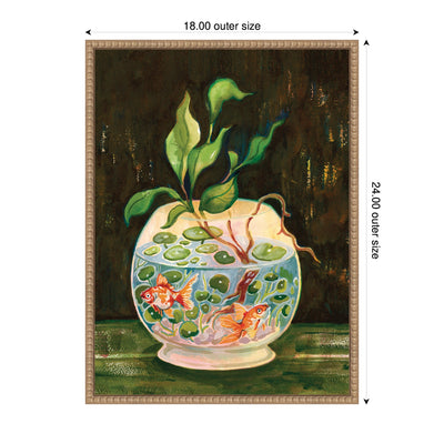 Goldfish Garden by Lucia Gianello Framed Canvas Wall Art Print