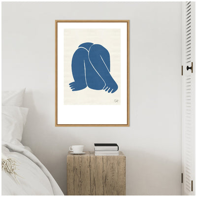 Sylvie Head Down II Royal Framed Canvas by Rocket Jack