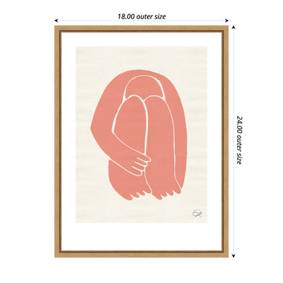 Sylvie Head Down 1 Terracotta Framed Canvas by Rocket Jack