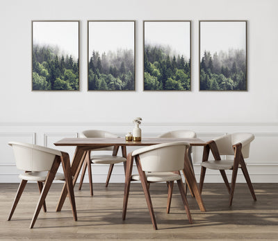Sylvie Lush Green Forest on a Foggy Day Framed Canvas Set by The
