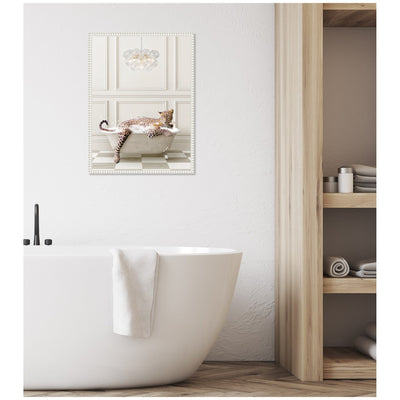 Sylvie Cheetah Traditional Chandelier Bath Framed Canvas by Amy Peterson