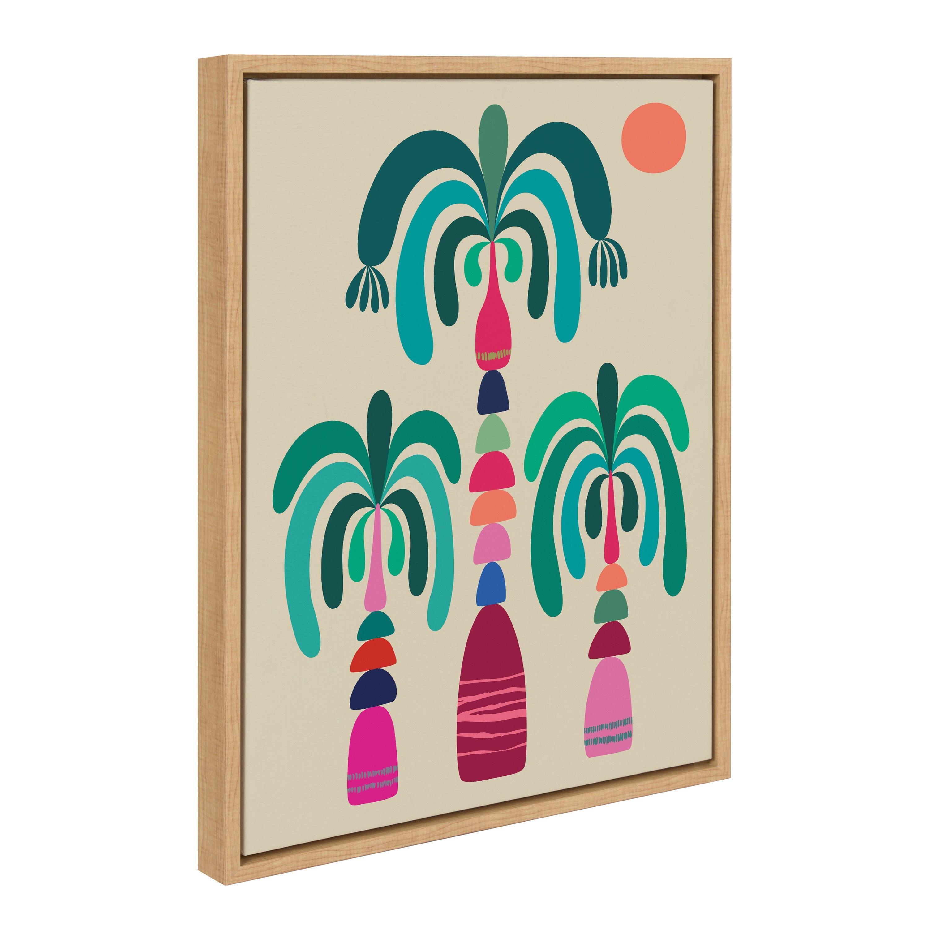 Sylvie MCM Palm Trees Framed Canvas by Rachel Lee