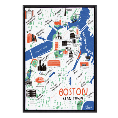 Sylvie Boston Illustration Framed Canvas by kateandlaurel - product image 14 for Resin Society
