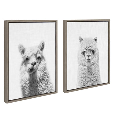 Sylvie Alpaca Portrait Set Framed Canvas By Simon Te by kateandlaurel - product image 2 for Resin Society