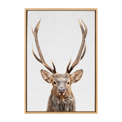 Sylvie The Red Deer Color Framed Canvas by Simon Te of Tai Prints by kateandlaurel - product image 8 for Resin Society