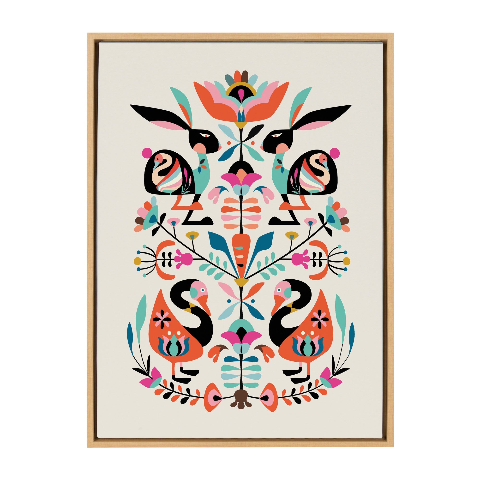 Sylvie Floral Bunny Framed Canvas by kateandlaurel - product image 10 for Resin Society