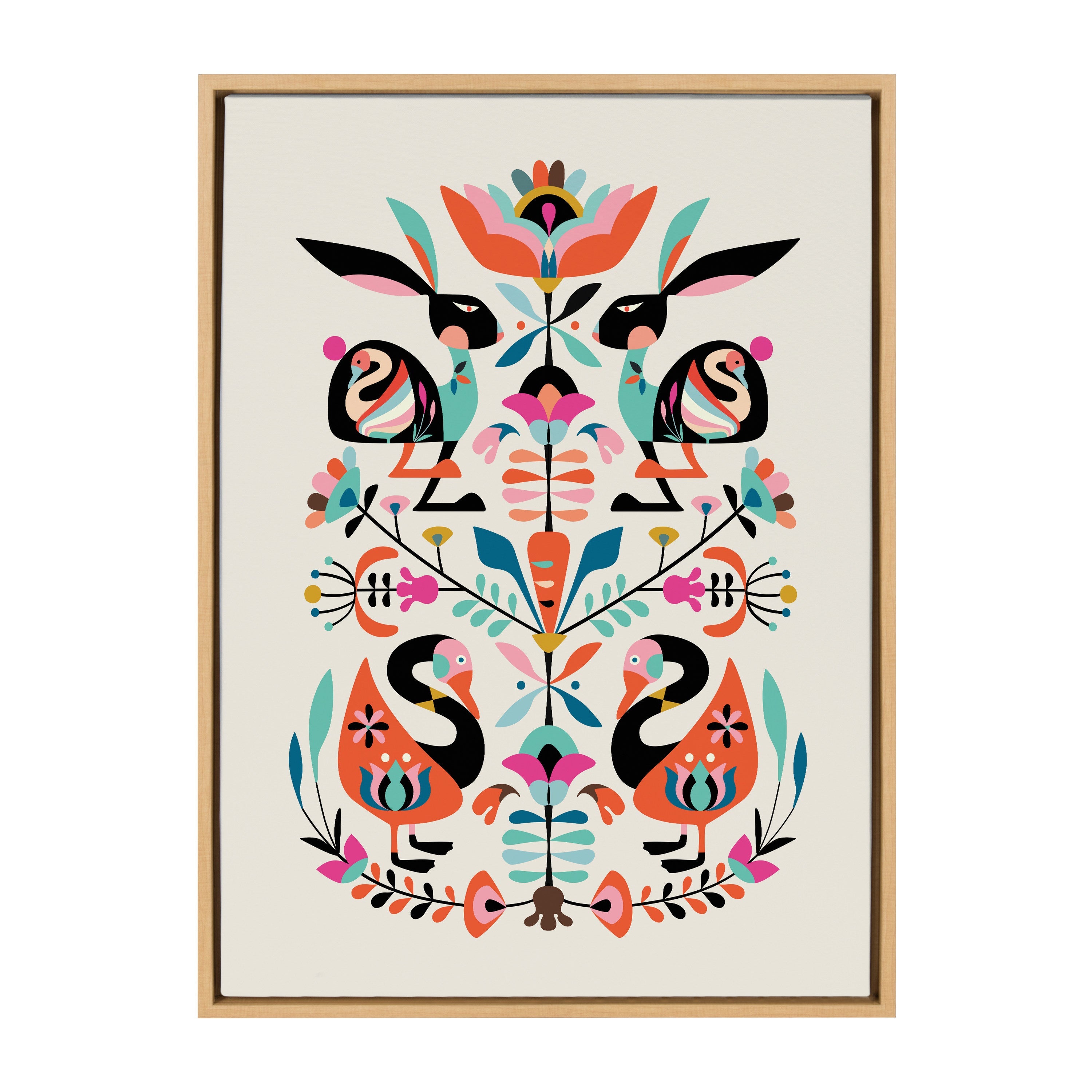 Sylvie Floral Bunny Framed Canvas by kateandlaurel - product image 10 for Resin Society